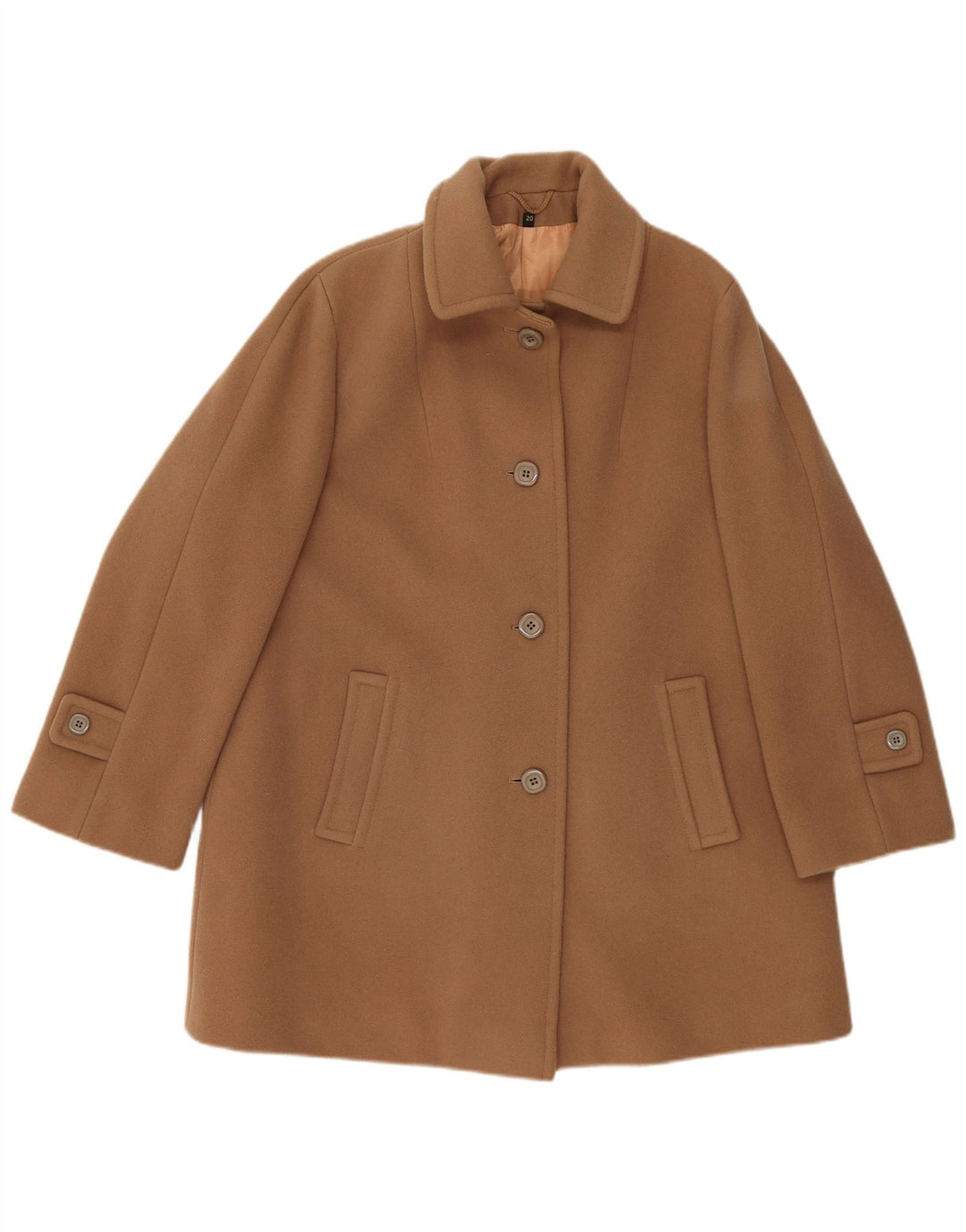 LAMPERT Abrigo para mujer UK 20 2XL Lana de cordero marrón