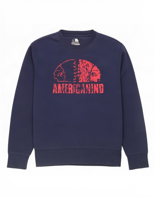 Americanino Mens Graphic Sweatshirt Jumper XL Navy Blue Cotton
