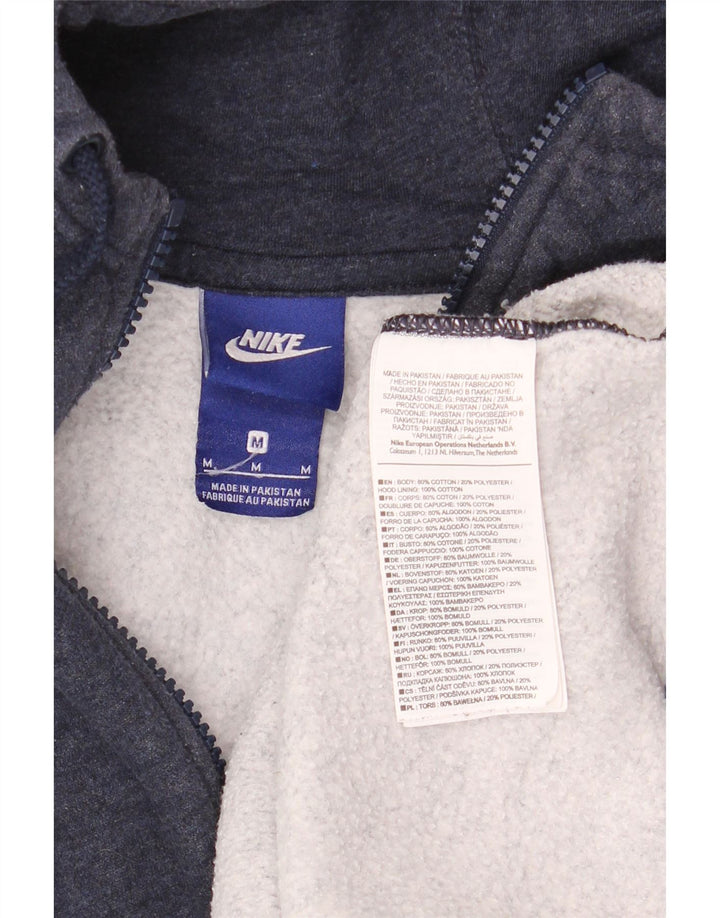 NIKE Sudadera con capucha y cremallera para hombre, algodón azul marino mediano