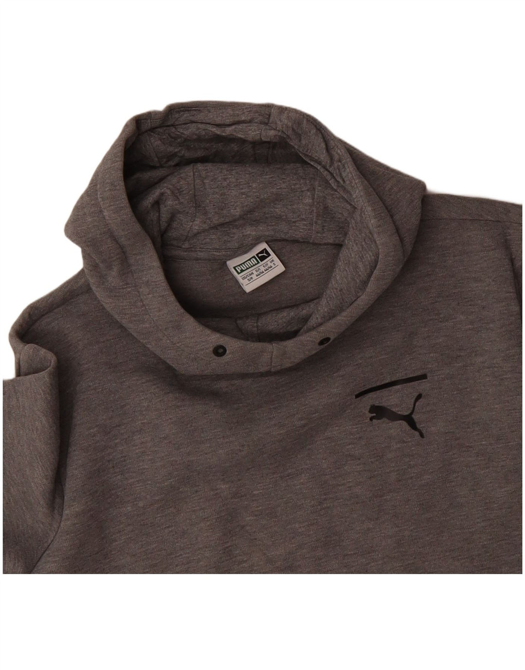 PUMA Mens Hoodie Jumper Small Grey Cotton