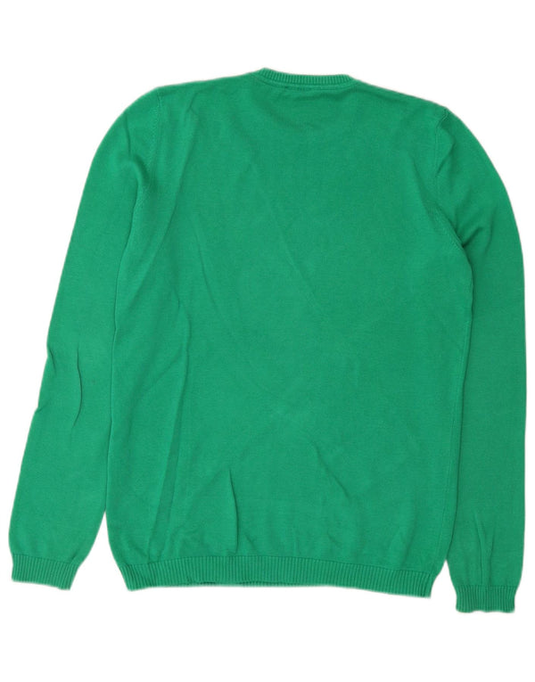 Benetton Jersey De Cuello Redondo Para Niño 13-14 Años 3XL Verde Algodón
