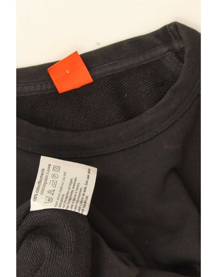 Hugo Boss Hombre Top gráfico manga larga algodón gris grande