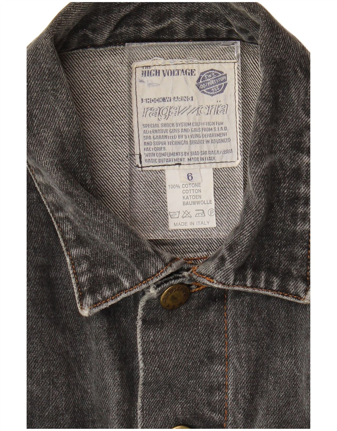 VINTAGE Chaqueta vaquera para hombre Reino Unido 38 Algodón gris medio