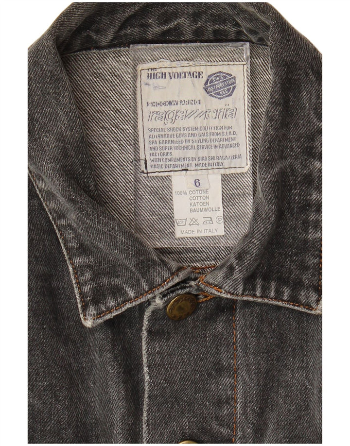 VINTAGE Chaqueta vaquera para hombre Reino Unido 38 Algodón gris medio