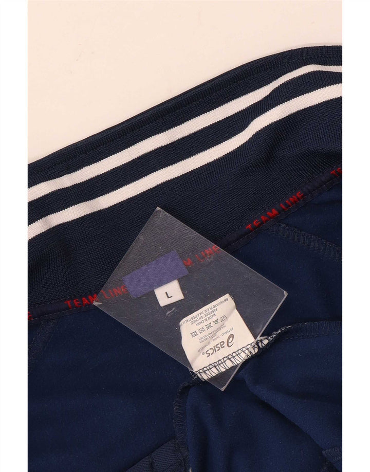 Asics Hombre Chándal Top Chaqueta Grande Azul Marino Colorblock Poliéster
