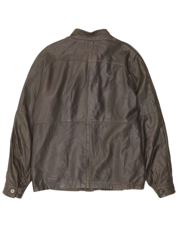 VINTAGE Chaqueta de cuero para hombre IT 50 Cuero marrón grande