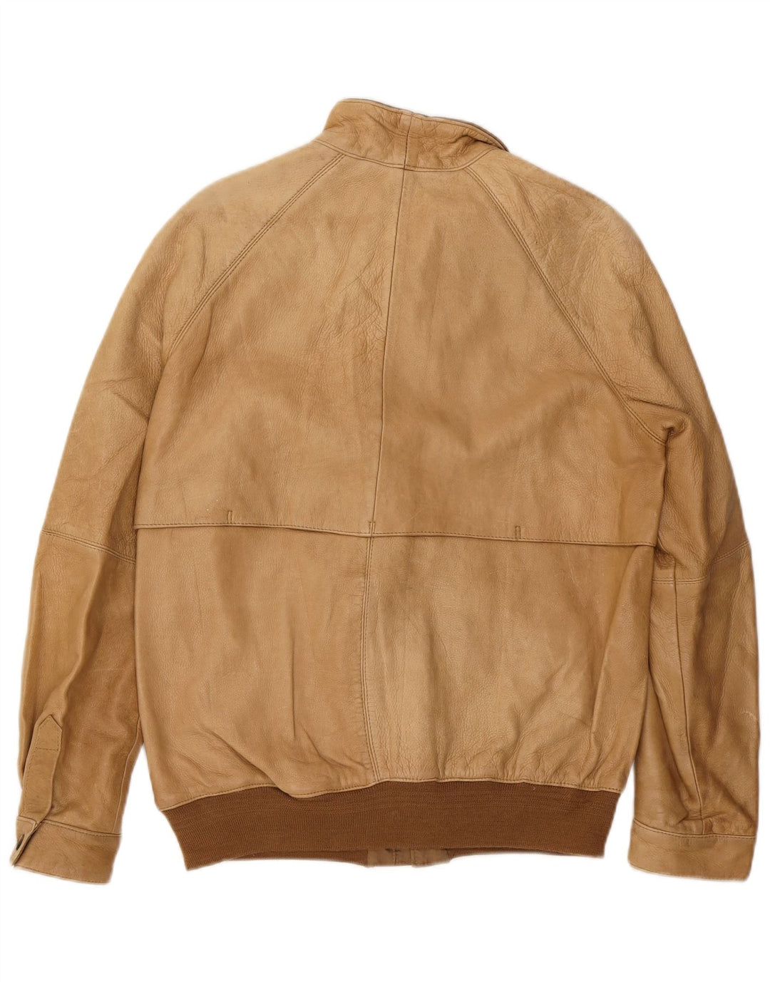 VINTAGE Chaqueta de cuero para hombre Reino Unido 38 Cuero beige medio