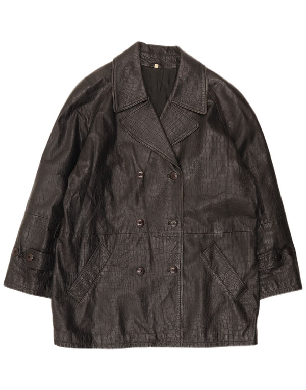 Abrigo De Mujer Conbipel De Doble Botonadura IT 40 Small Negro Estampado Animal