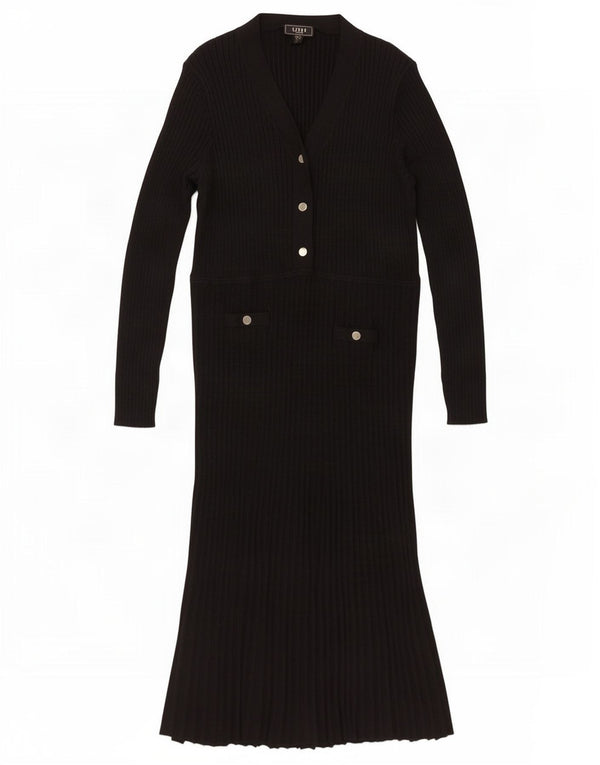 Vestido tipo jersey de manga larga para mujer de Lipsy UK 40 XL Viscosa negra