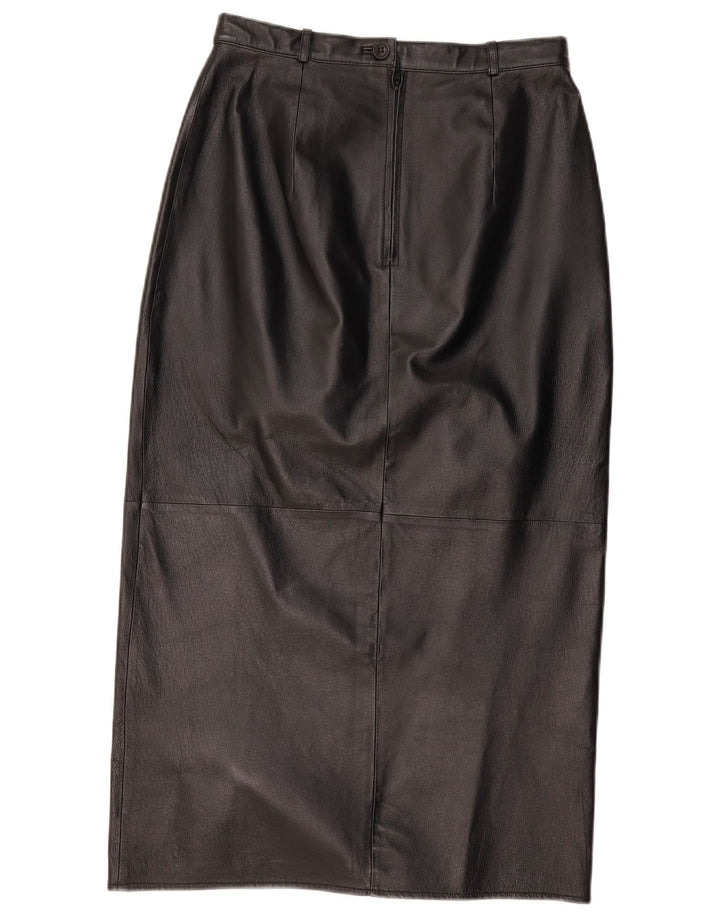 Falda de cuero vintage para mujer W28 cuero negro medio