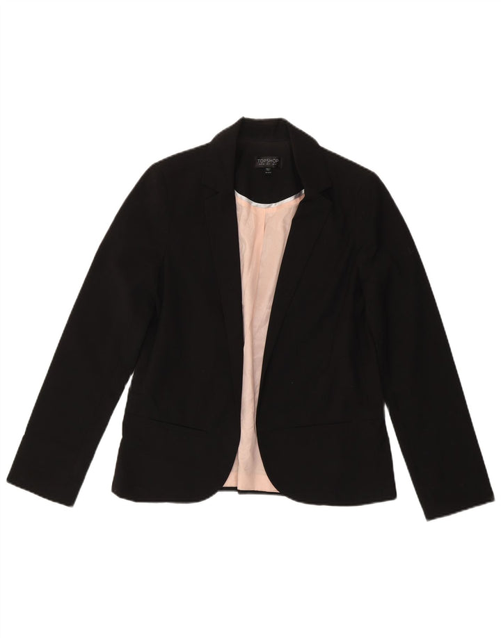 Topshop Chaqueta tipo blazer abierta para mujer UK 8 Small Poliéster negro