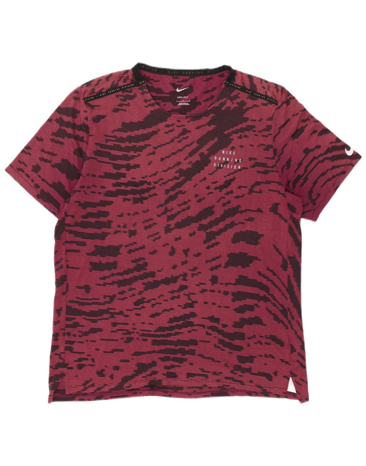 Nike Camiseta Dri Fit para hombre Top grande Borgoña Tie Dye Poliéster