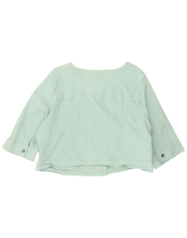 Marks & Spencer Chaqueta vaquera corta de manga 3/4 para mujer UK 22 3XL Turquesa