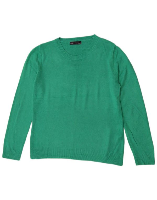 Marks & Spencer Jersey con Cuello Barco para Mujer UK 40 Acrílico Verde Medio