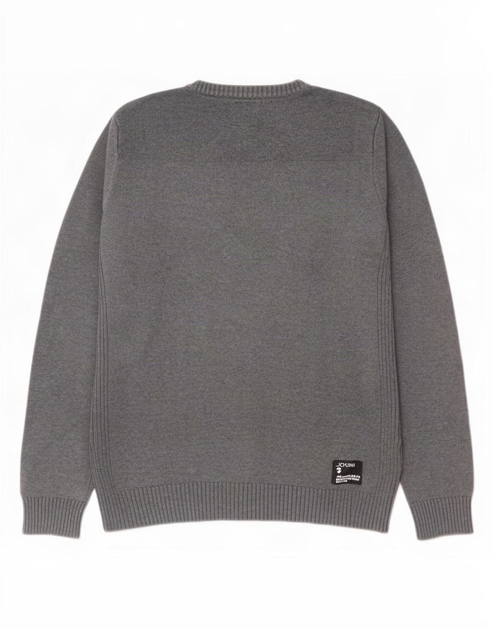 Jersey Jack & Jones Hombre con Cuello en V de Algodón Gris Medio