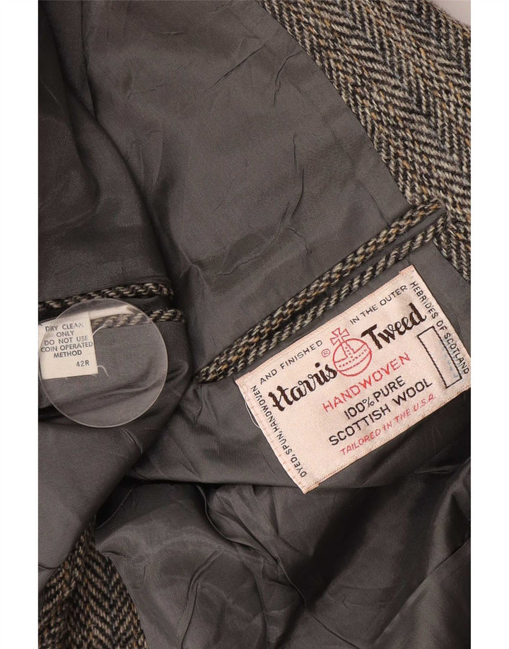 Harris Tweed Chaqueta tipo blazer de corte regular para hombre UK 42 Gris medio Espiga