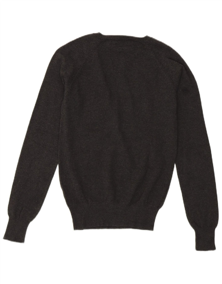 ZARA Mujer Jersey con Cuello en V Jersey UK 10 Small Gris