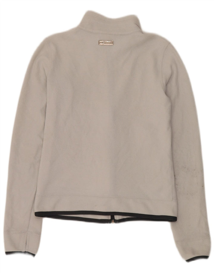 Champion Chaqueta de forro polar gráfica para mujer UK 10 Small Poliéster blanco