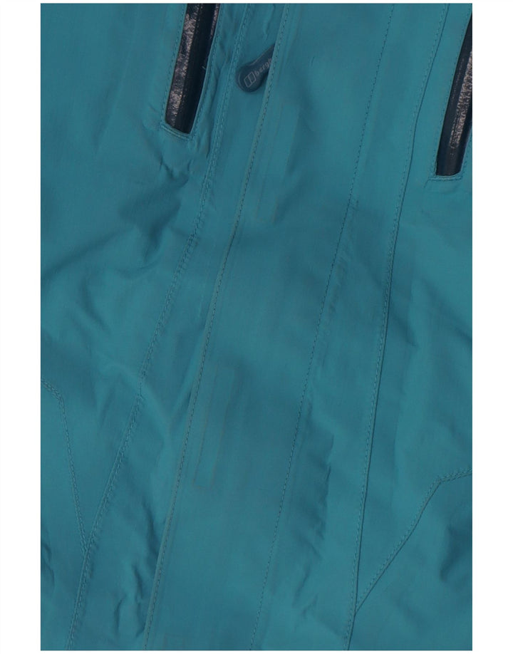 Berghaus Chaqueta impermeable extragrande con capucha para mujer UK 10 Small Blue Nylon
