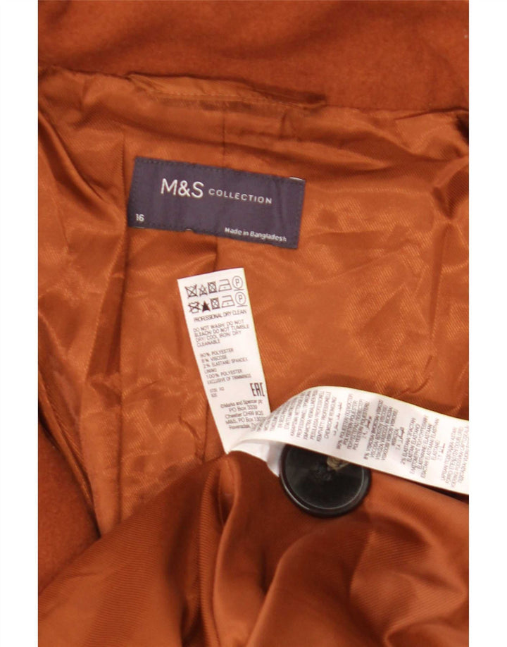 Marks & Spencer Abrigo para mujer UK 46 Grande Poliéster marrón