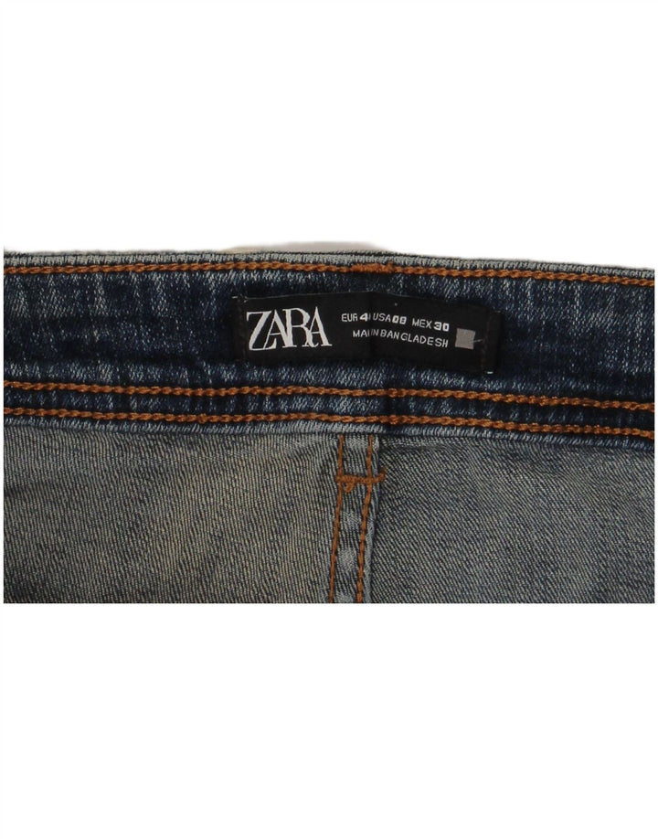 Zara Jeans Ajustados Desgastados para Mujer EU 40 Medium W30 L28 Azul