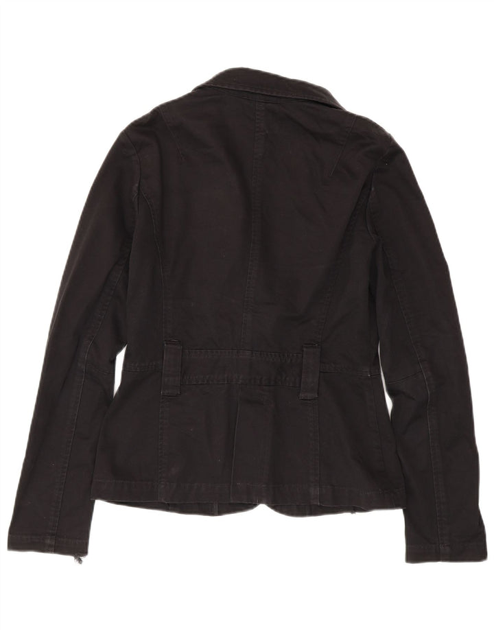 Armani Exchange Chaqueta tipo blazer de 1 botón para mujer UK 12 Mediana Algodón negro
