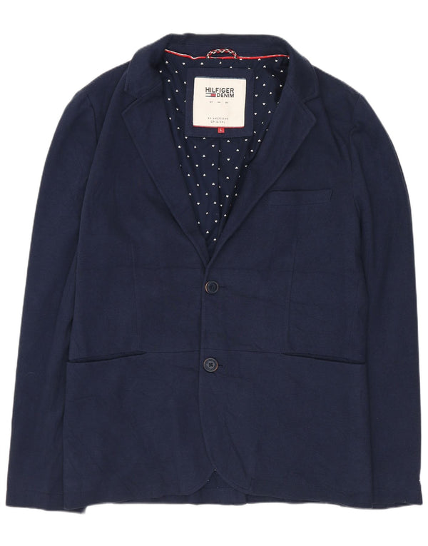 Tommy Hilfiger Chaqueta tipo blazer de 2 botones para hombre Reino Unido 40 Grande Algodón azul marino