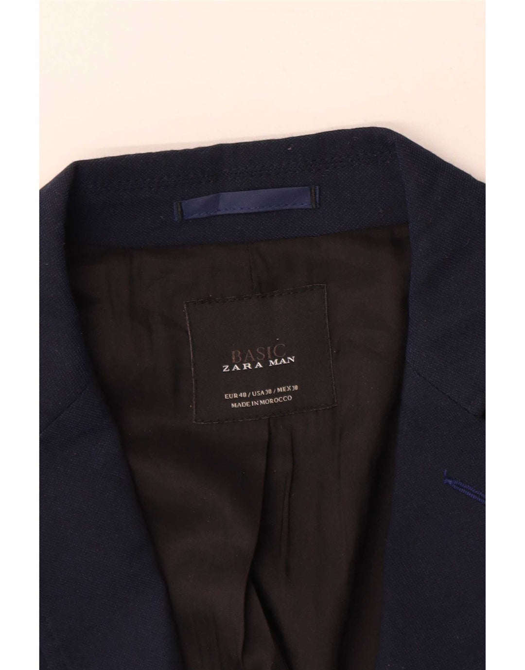Zara Chaqueta tipo blazer de 2 botones para hombre EU 48 Poliéster azul marino mediano