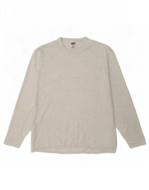 Patagonia Hombre Top Manga Larga Poliéster Moteado Gris Grande