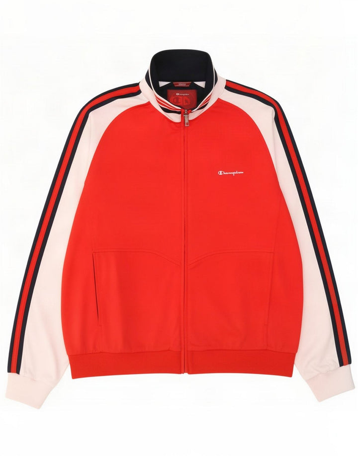 Champion Chaqueta superior de chándal para hombre Poliéster con bloques de color rojo grande