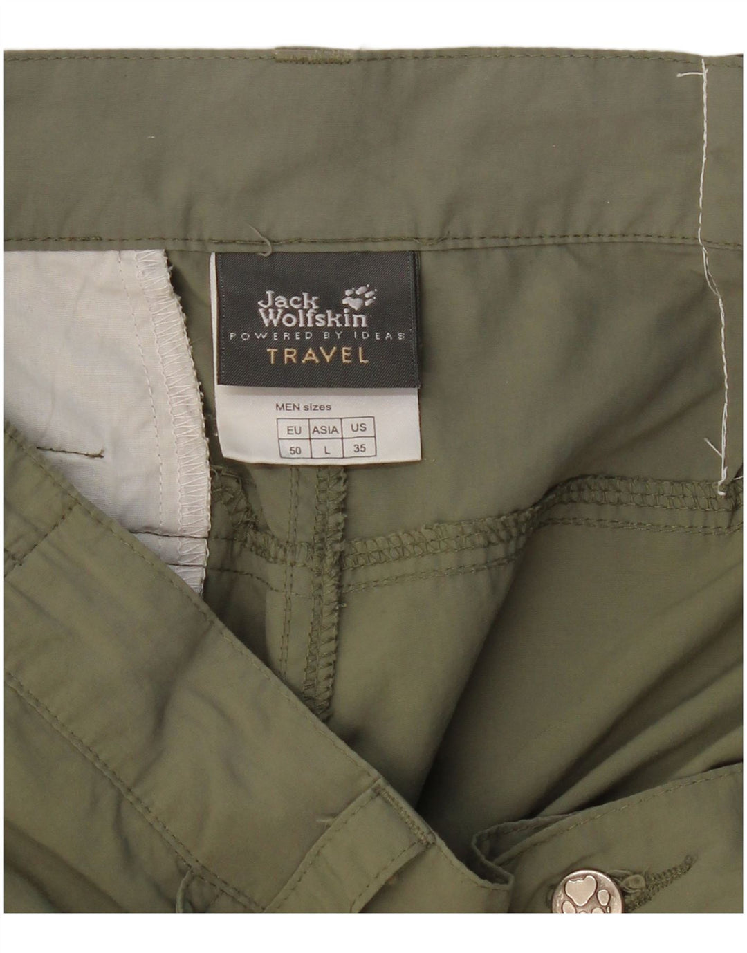 JACK WOLFSKIN Pantalón cargo recto de viaje para hombre Grande W34 L30 Caqui