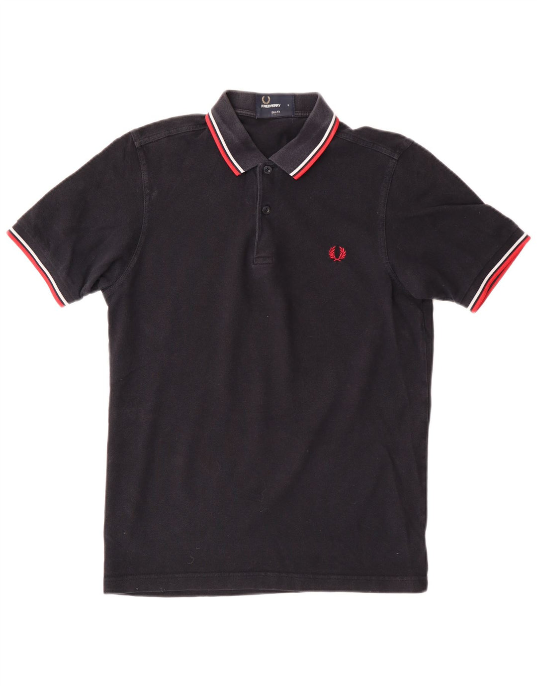 Fred Perry Polo Slim Fit Para Hombre Algodón Negro Pequeño