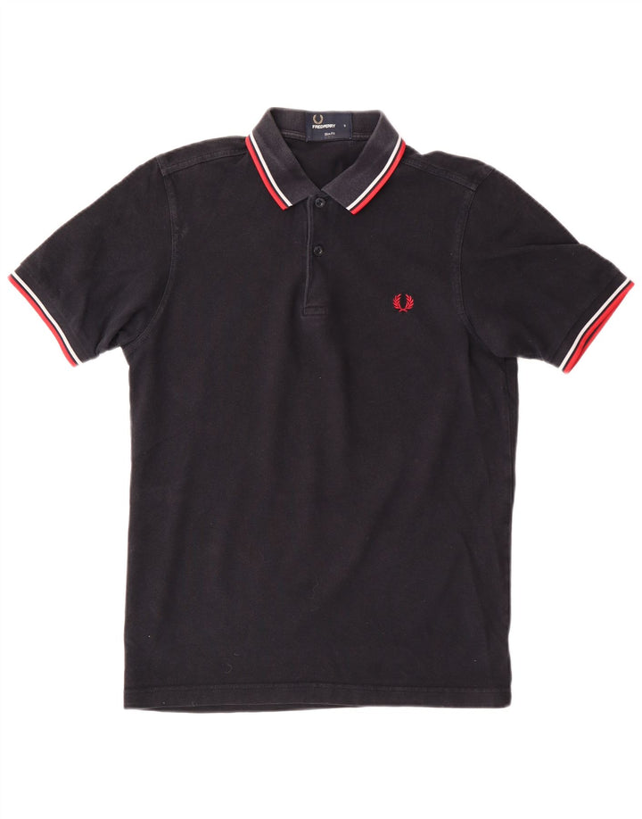 Fred Perry Polo Slim Fit Para Hombre Algodón Negro Pequeño