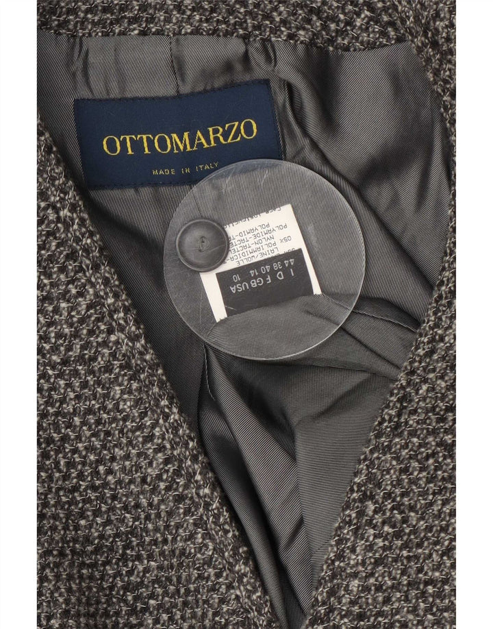 Chaqueta blazer vintage de 3 botones para mujer UK 44 Lana gris grande