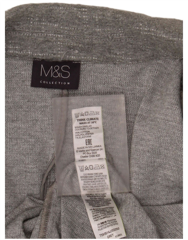 Marks & Spencer Chaqueta Americana Abierta de Manga 3/4 para Mujer UK 20 2XL Algodón Gris