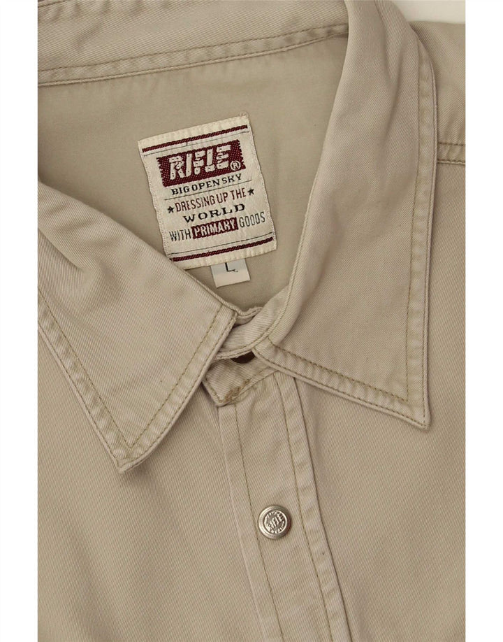Rifle Camisa Para Hombre Grande Gris