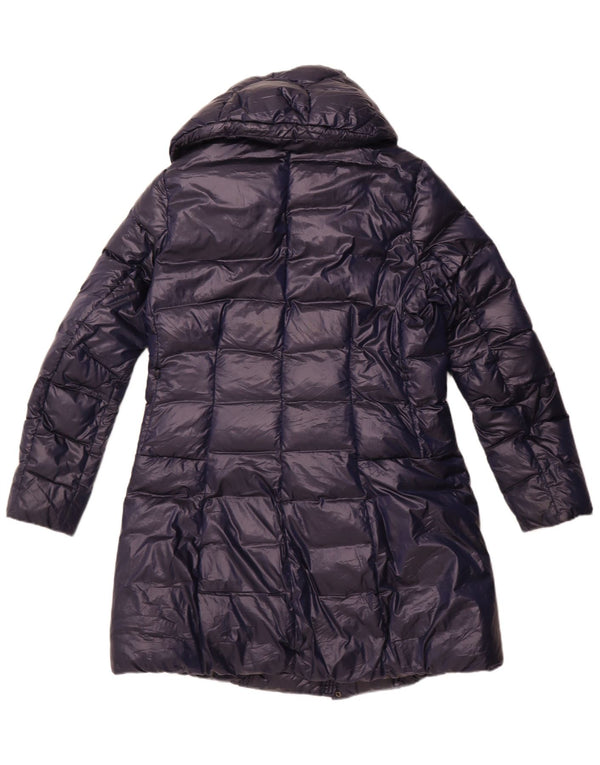 Blauer Abrigo acolchado con capucha para mujer UK 18 XL Poliéster azul marino