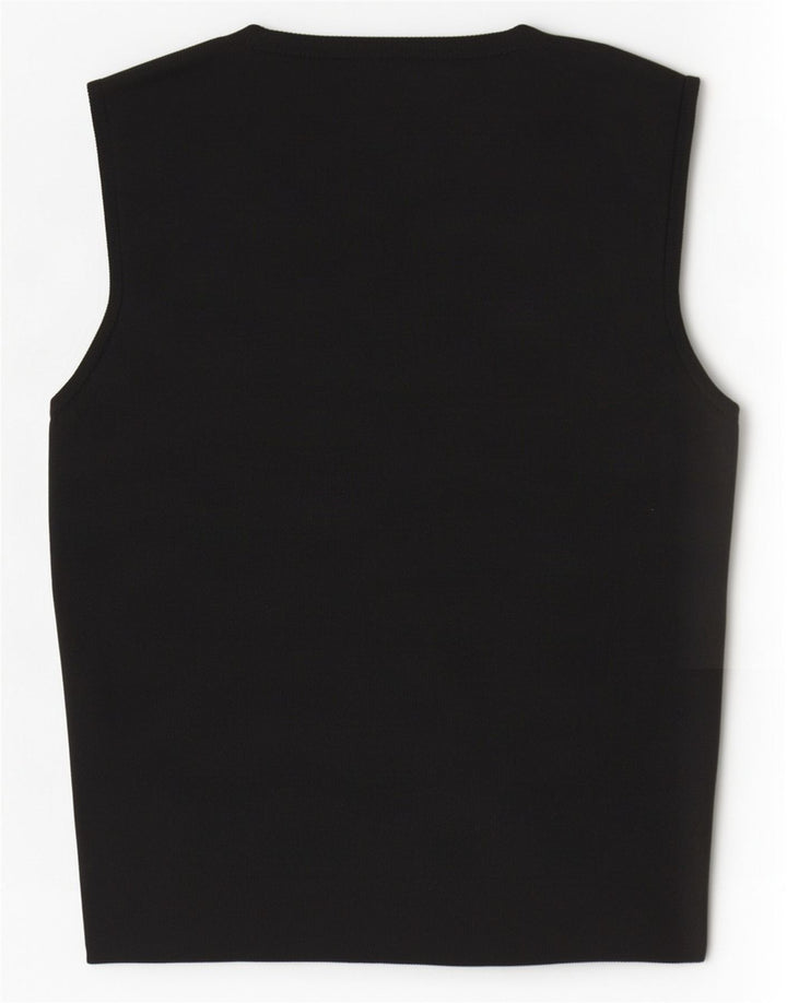 Zara Mujer Crop Vest Top UK 8 Small Poliéster Negro