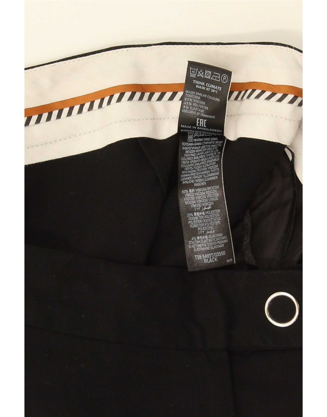 Marks & Spencer Pantalones de traje rectos para mujer UK 12 Medium W32 L32 Negro