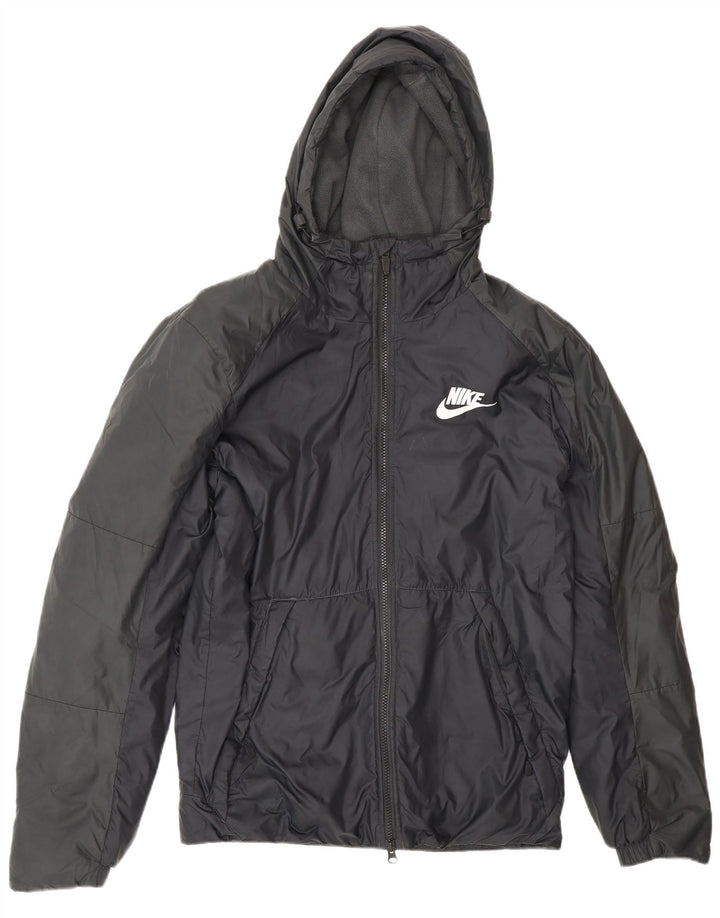 Nike Chaqueta cortavientos con capucha para hombre UK 36 Small Poliéster negro