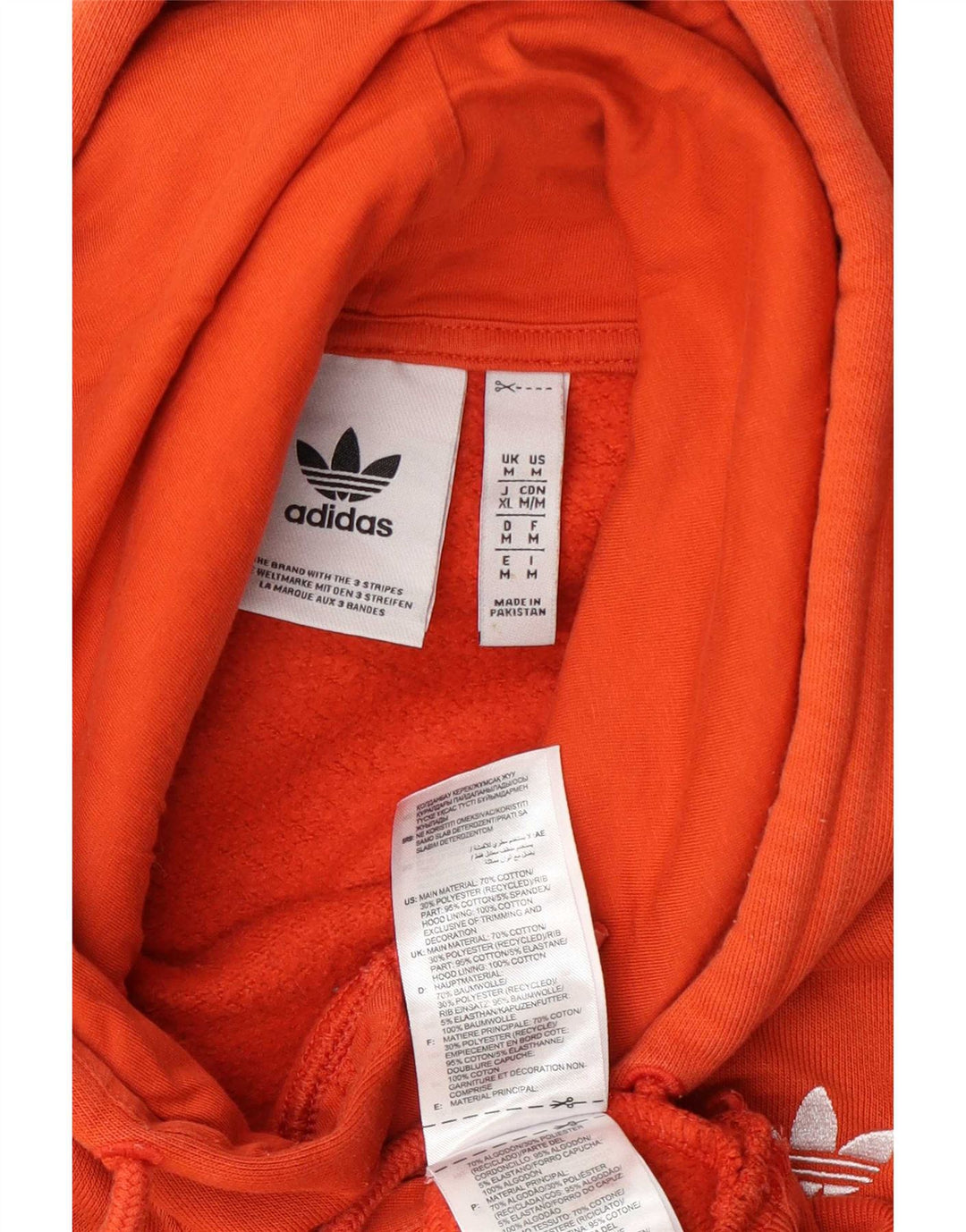 Adidas Hombre Sudadera Con Capucha Jumper Medio Naranja Algodón