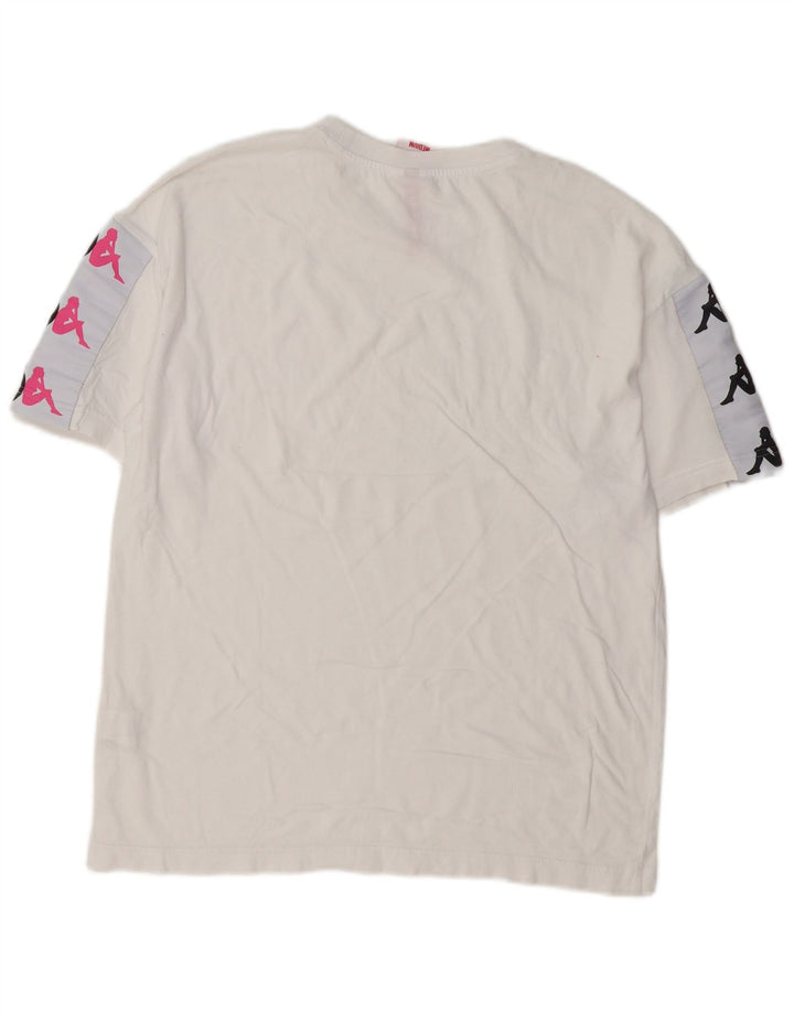 Kappa Hombre Camiseta Gráfica Top Medium Blanco Algodón