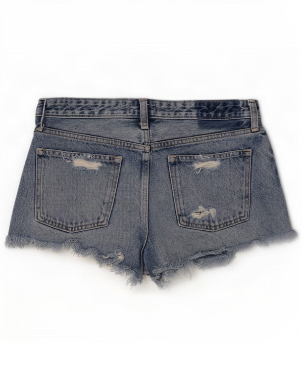 Abercrombie & Fitch Pantalones cortos de mezclilla súper bajos para mujer US 6 Medium W30 Azul