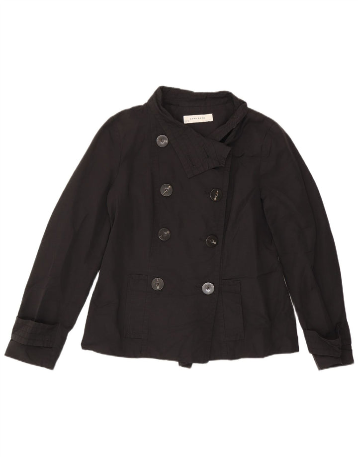 Zara Mujer Chaquetón Corto ES 40 XL Algodón Negro
