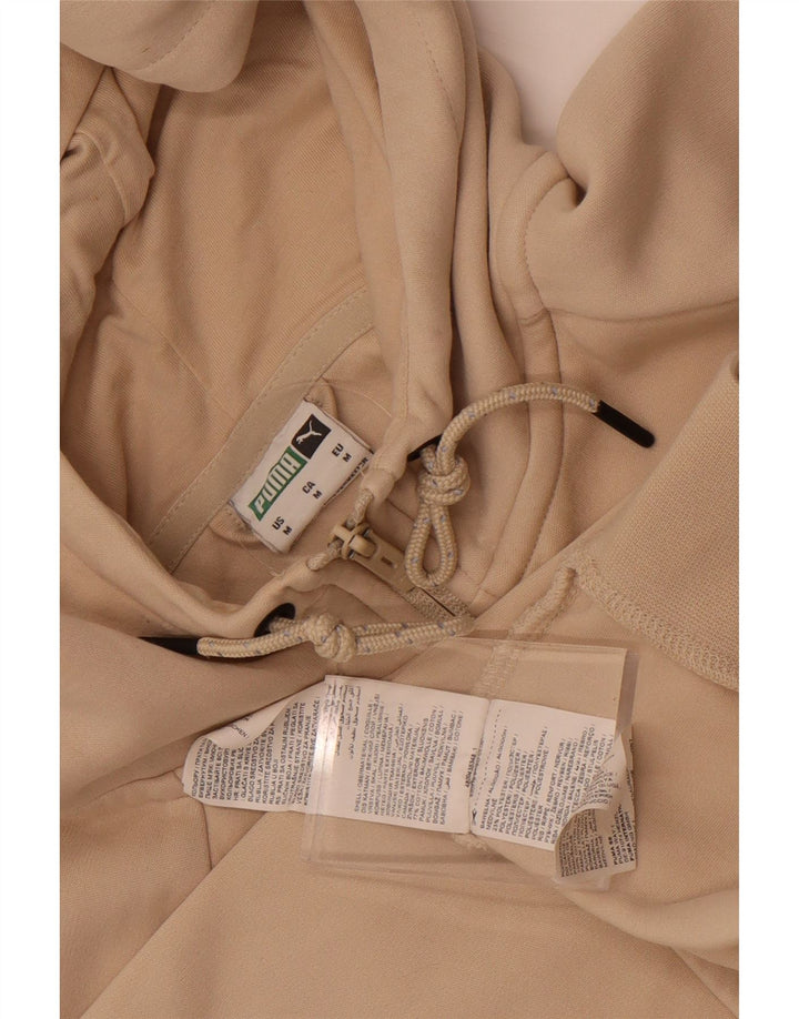 Puma Hombre Zip Sudadera Con Capucha Suéter Medio Algodón Beige