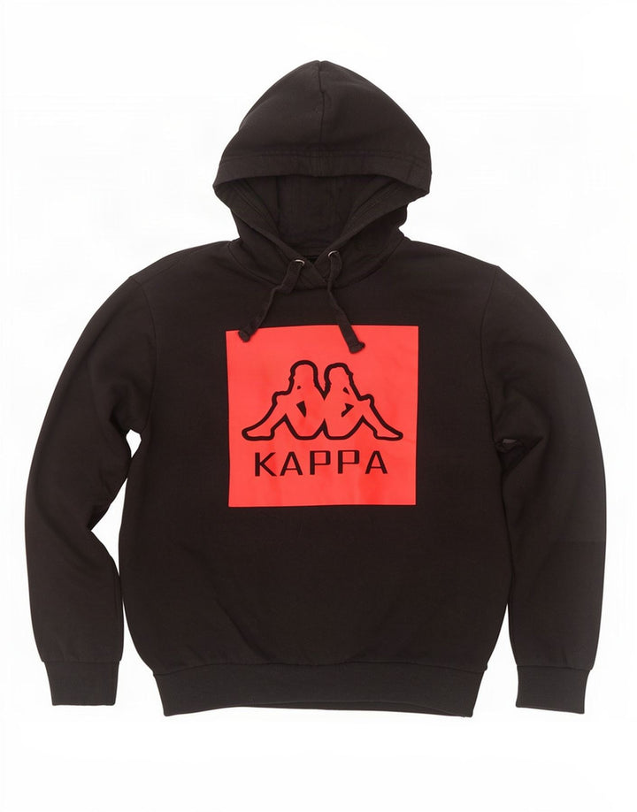 Kappa Hombre Sudadera Con Capucha Gráfica Jersey De Algodón Negro Mediano