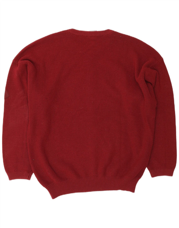 Polo Norte Hombre Cuello Redondo Jersey Jersey XL Lana Borgoña