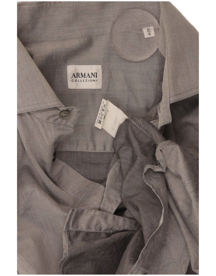 ARMANI Camisa formal para hombre Talla 41 16 Algodón gris grande
