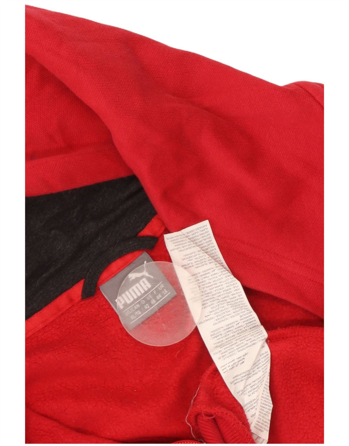 PUMA Sudadera con capucha y cremallera para mujer UK 16 Large Red Cotton