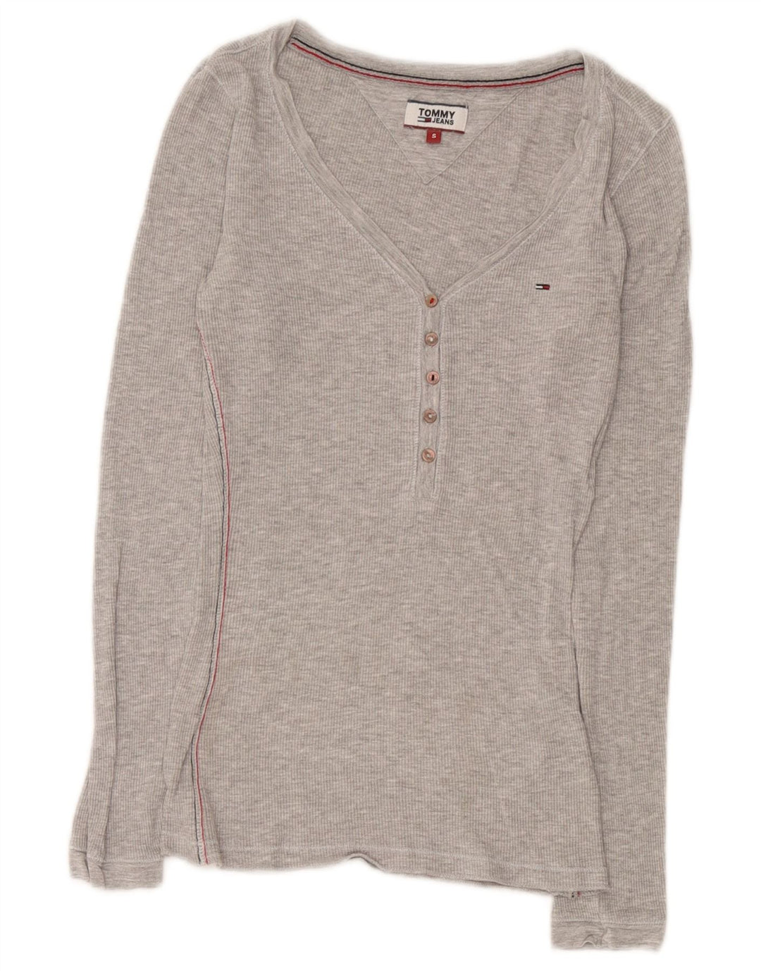 Tommy Hilfiger Top de mujer de manga larga UK 8 Small Viscosa gris